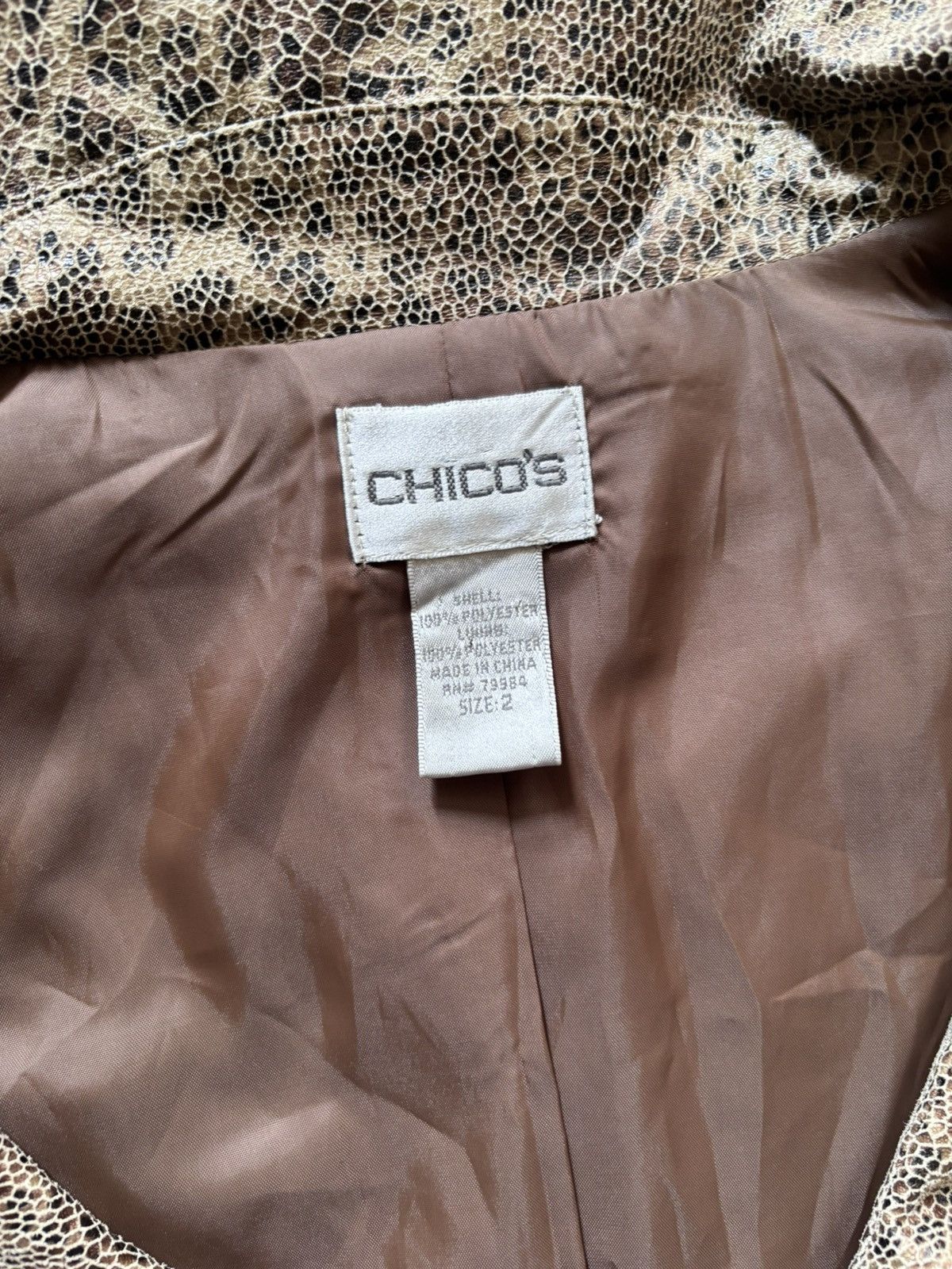 Chicos Chico’s brown blazer snake print size 2/L Size L / US 10 / IT 46 - 5 Thumbnail