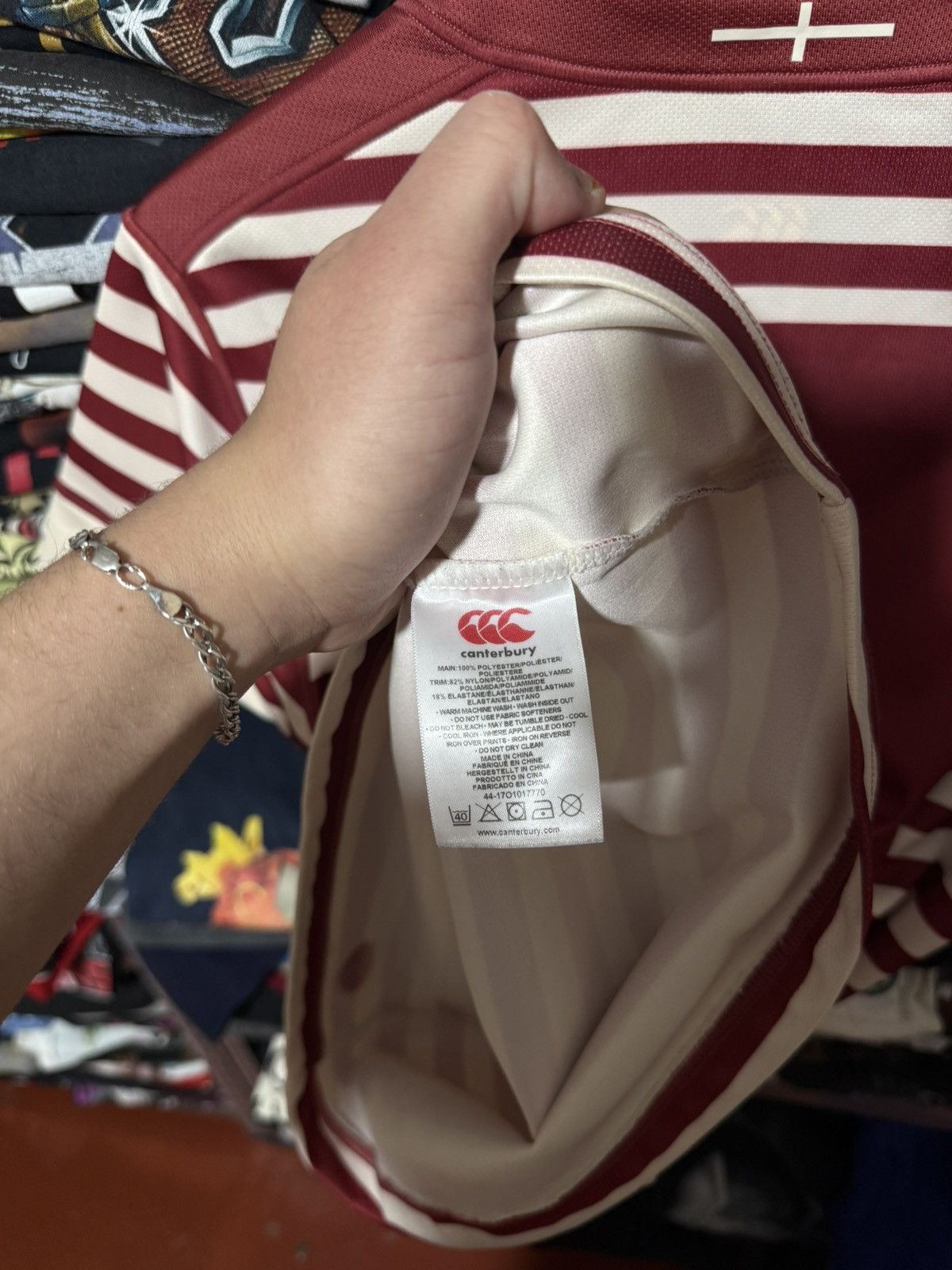 Vintage Canterbury England Rugby 2013 2014 Away Jersey Red Stripe Size US S / EU 44-46 / 1 - 9 Thumbnail