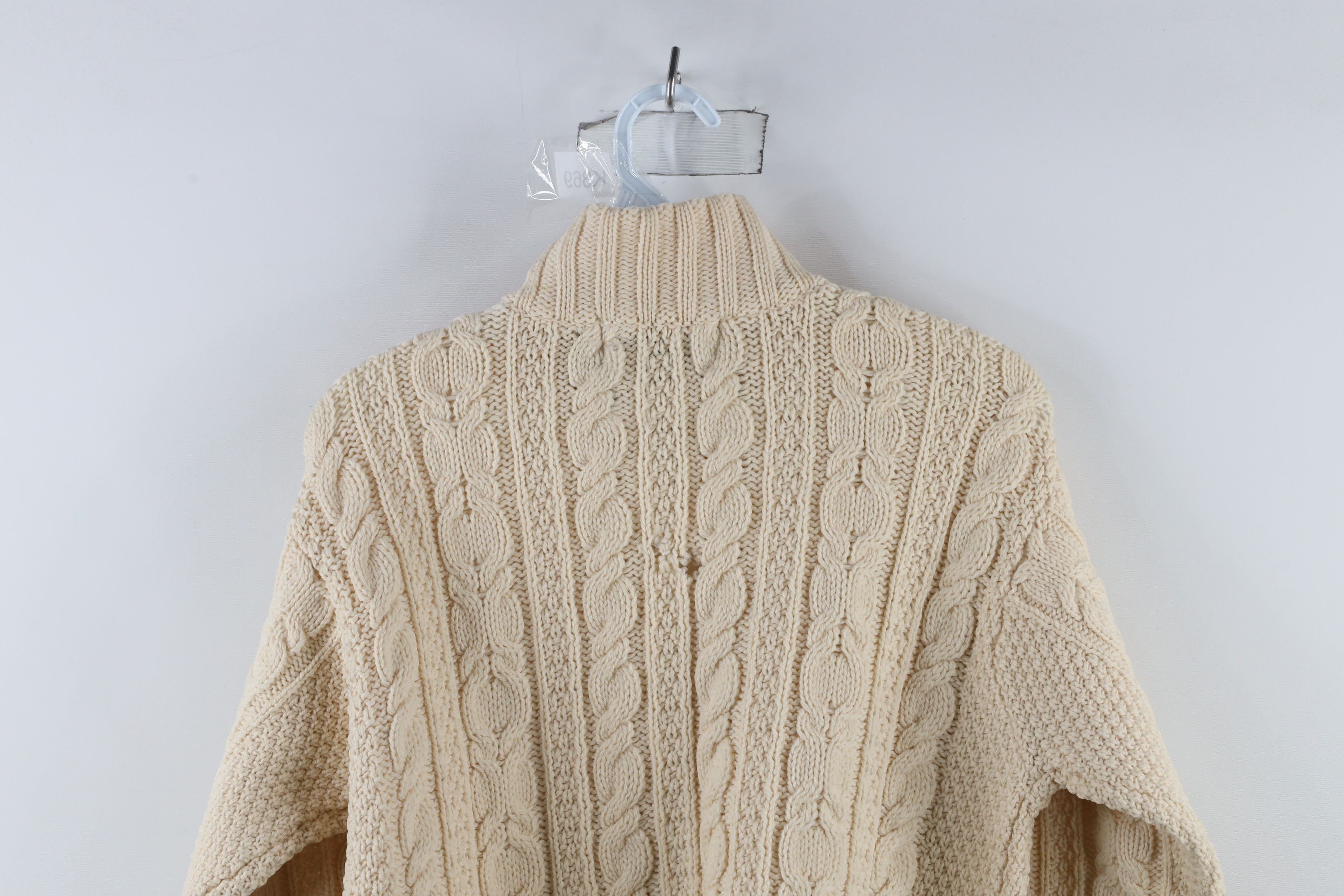 Vintage Vintage 90s Irish Wool Fisherman Knit Full Zip Sweater Size S / US 4 / IT 40 - 17 Thumbnail