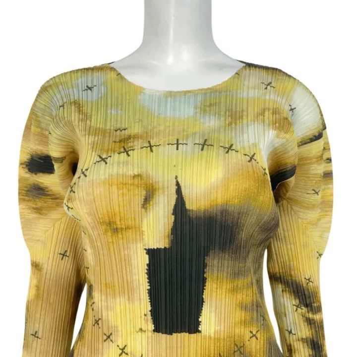 Issey Miyake Issey Miyake size:4 Yellow pleated long-sleeved shirt Size XS / US 0-2 / IT 36-38 - 4 Thumbnail