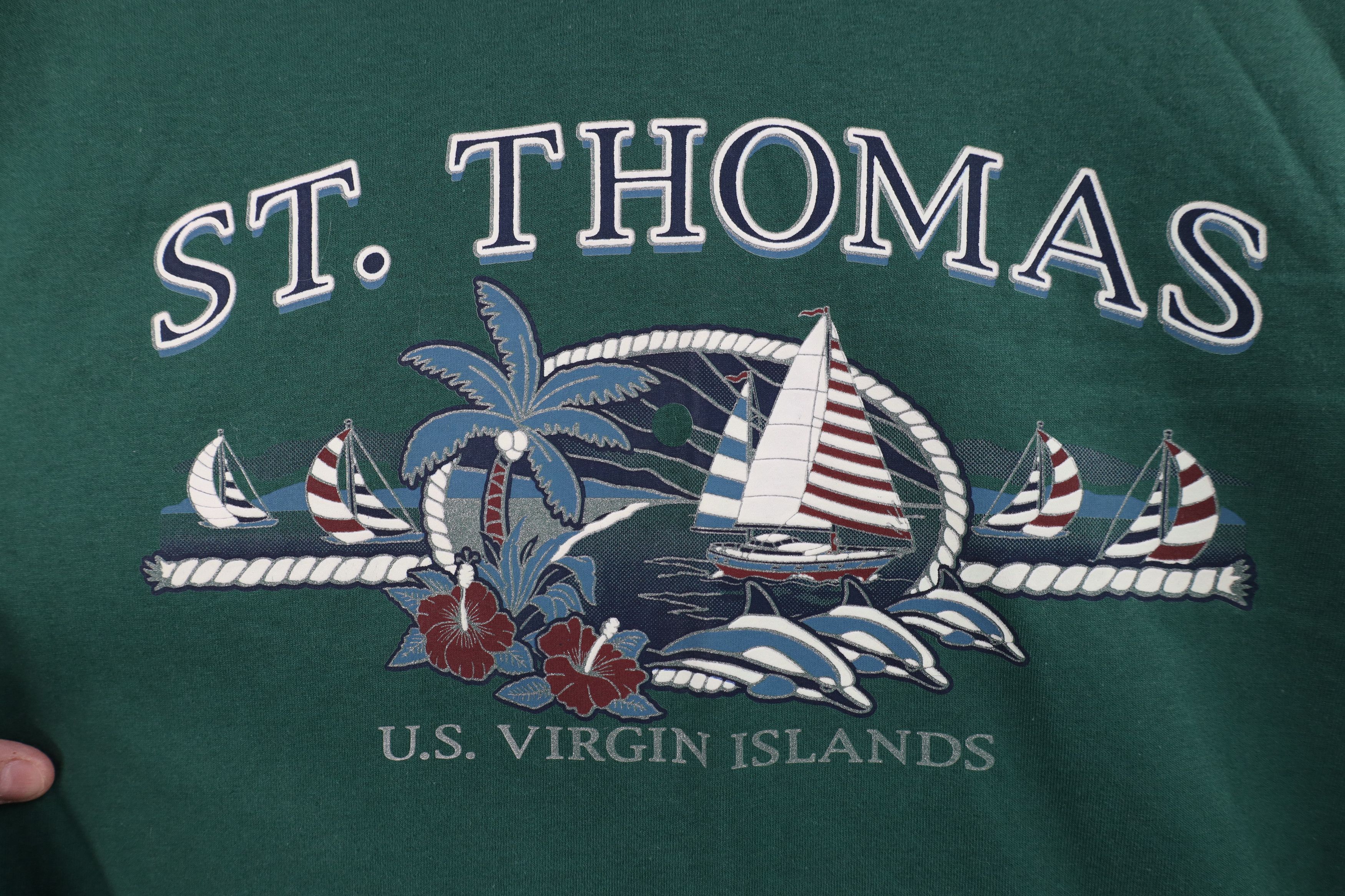 Vintage Vintage 90s Streetwear Thomas Virgin Islands Sailing T-Shirt Size US M / EU 48-50 / 2 - 4 Thumbnail