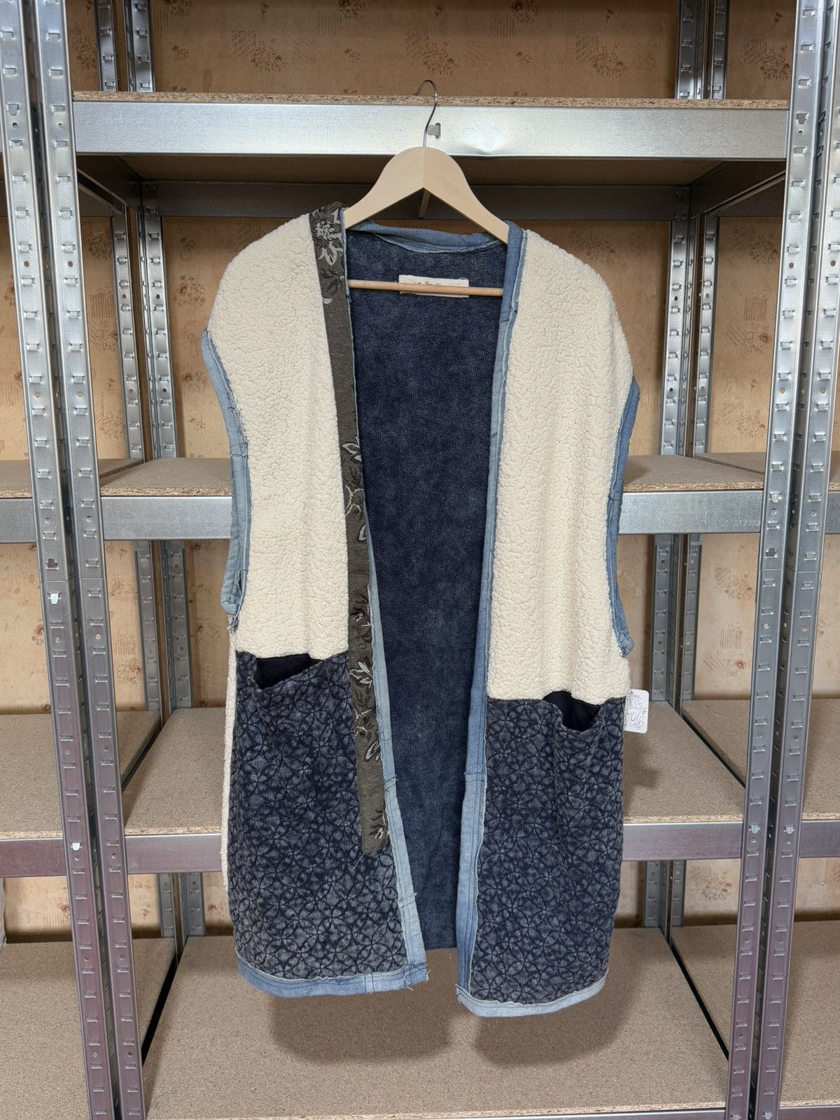 Designer × Free People Rare Luxury Free People Ramble On Oversize Vest Patchwork Size XS / US 0-2 / IT 36-38 - 4 Thumbnail