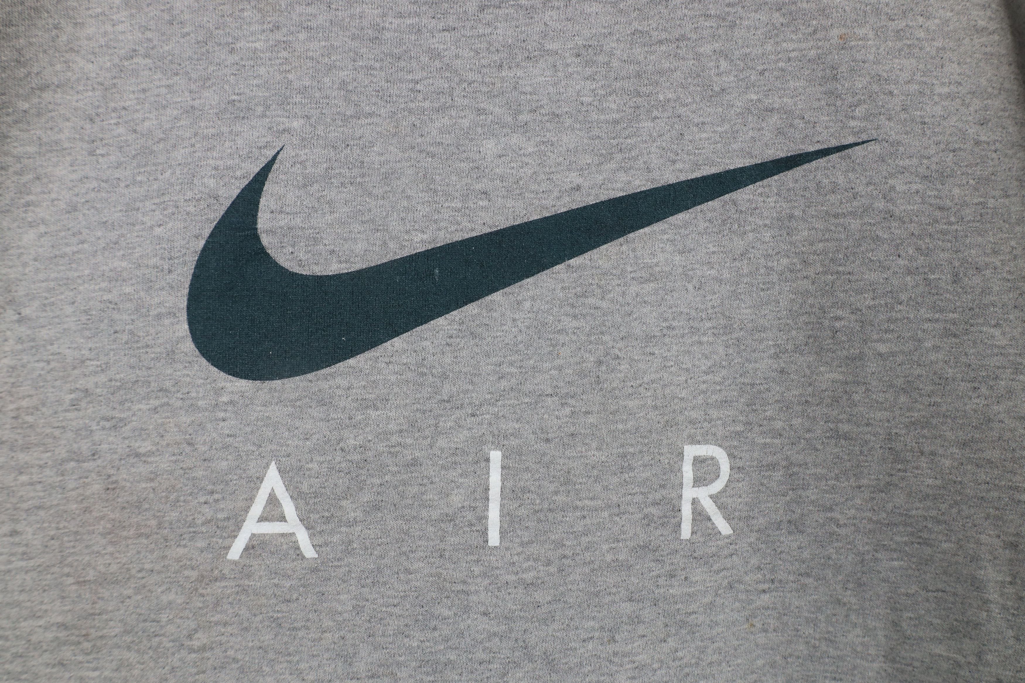 Nike × Vintage Vintage 90s Nike Air Big Swoosh Crewneck Sweatshirt Gray USA Size US XL / EU 56 / 4 - 4 Thumbnail