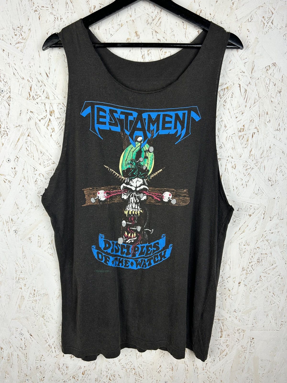 Band Tees 80s Testament 1988 Disciples Of The Watch Sleeveless Top ~XL Size US XL / EU 56 / 4 - 1 Thumbnail