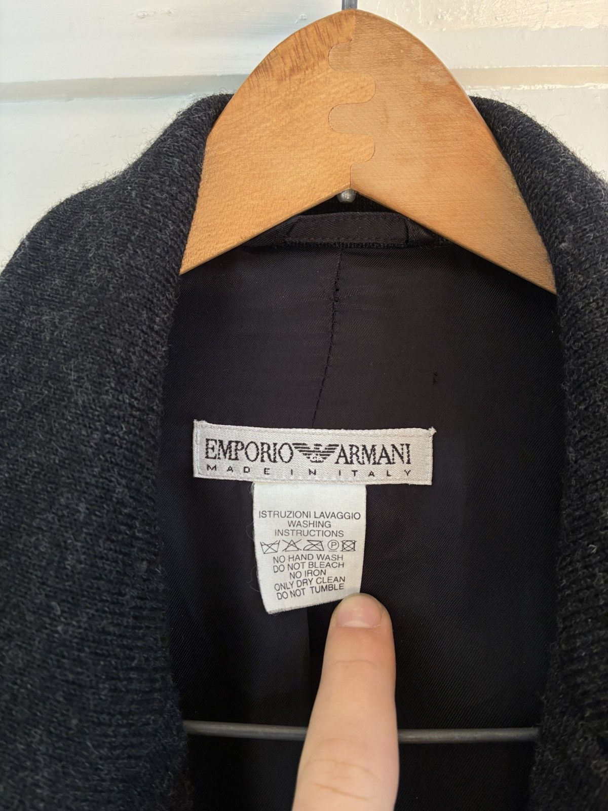 Emporio Armani 90s Emporio Armani Wool/Jersey Coat Size US L / EU 52-54 / 3 - 5 Thumbnail