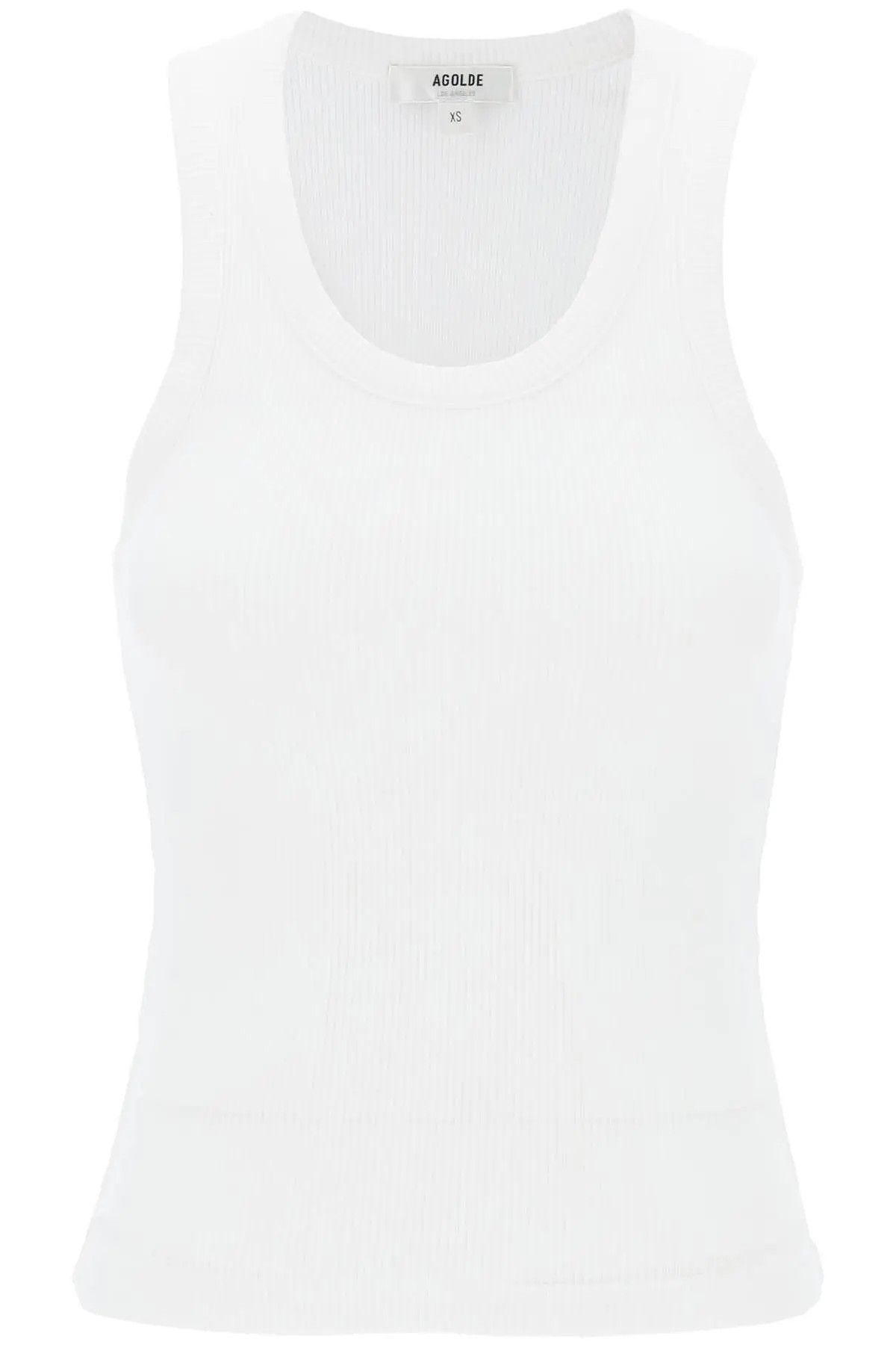 image of Agolde O1S22I1N0324 Poppy Ribbed Tank Top In White, Women's (Size XS)