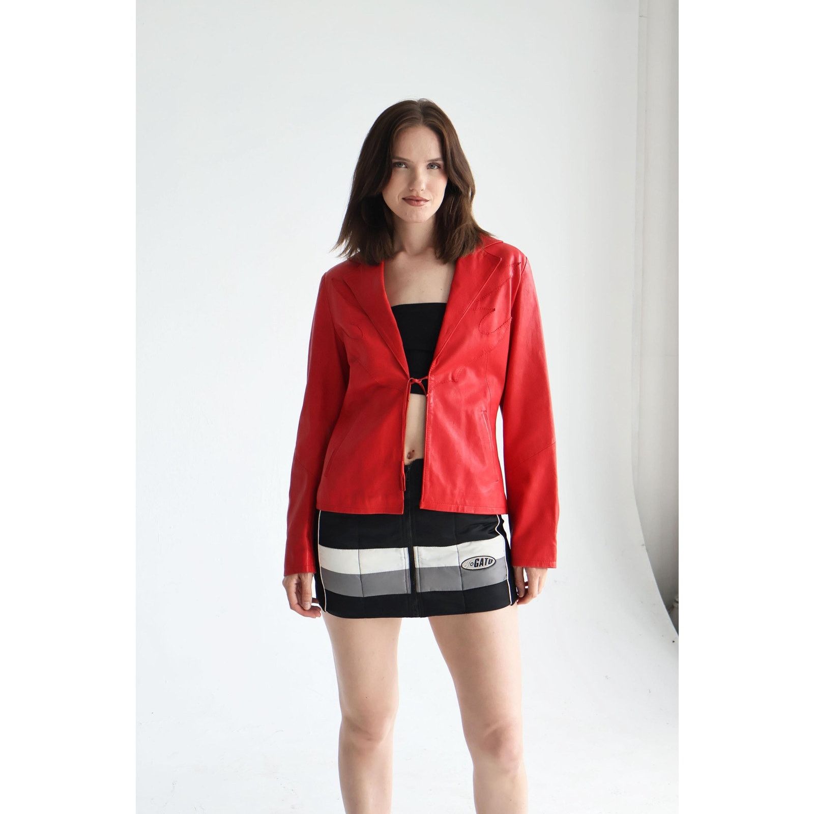 Vintage Vintage Italian Made Red Leather Blazer Size M / US 6-8 / IT 42-44 - 4 Thumbnail