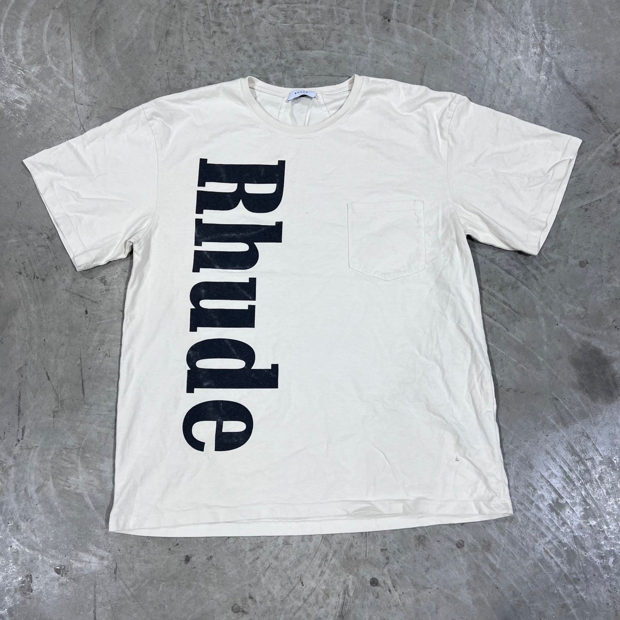 Rhude NEW RHUDE SIDE LOGO CREAM TEE SZ MEDIUM Size US M / EU 48-50 / 2 - 2 Thumbnail