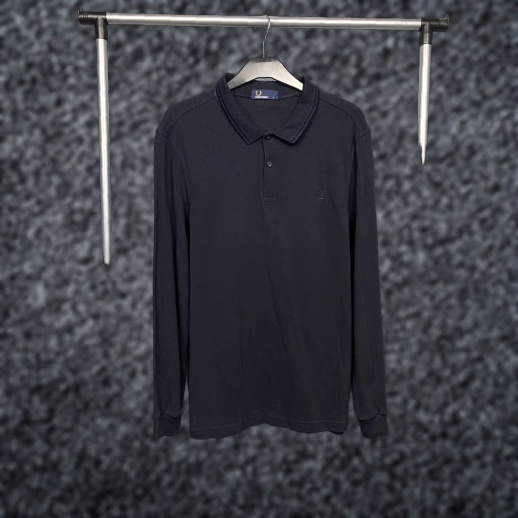Fred Perry Fred Perry Mens Polo Shirt Long Sleeve Size L Blue Cotton Logo Shirt Size US L / EU 52-54 / 3 - 1 Thumbnail