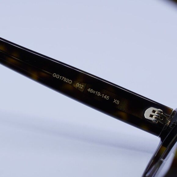 Gucci Gucci GG1792O 002 Eyeglasses Dark Havana 46mm Square Frame Size ONE SIZE - 6 Thumbnail