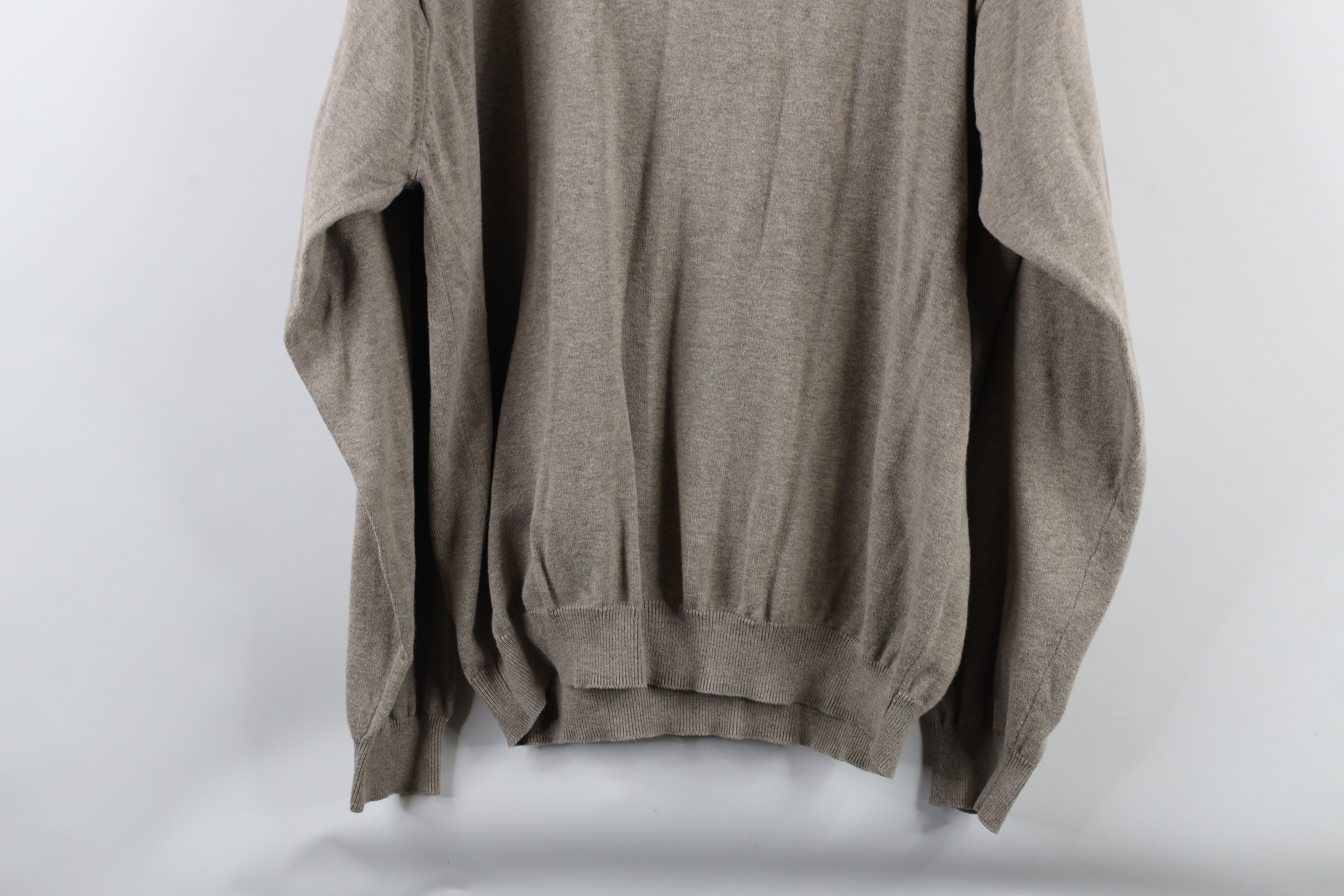 Vintage Vintage 90s Streetwear Cotton Knit Collared Sweater Beige Size US XL / EU 56 / 4 - 7 Thumbnail