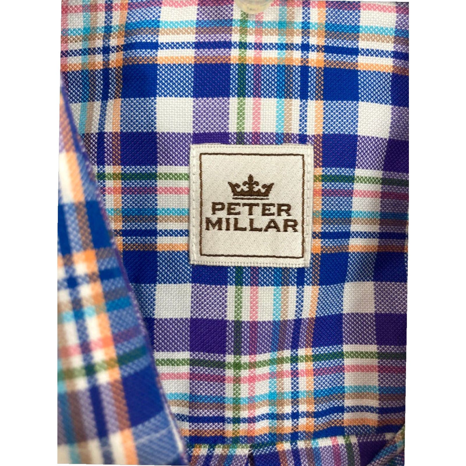Peter Millar Peter Millar Mens Medium Blue White Plaid Long Sleeve Button Up Shirt Size US M / EU 48-50 / 2 - 6 Thumbnail