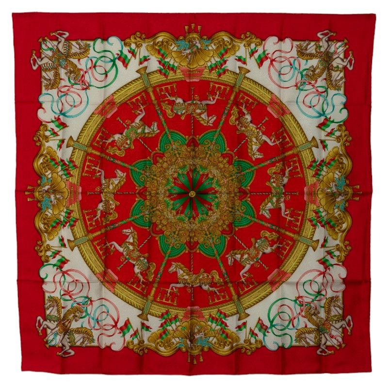 Hermes Hermes Hermes Silk Scarf Carré 90 LUNA PARK Canvas Scarf in Great Condition Size ONE SIZE - 1 Thumbnail