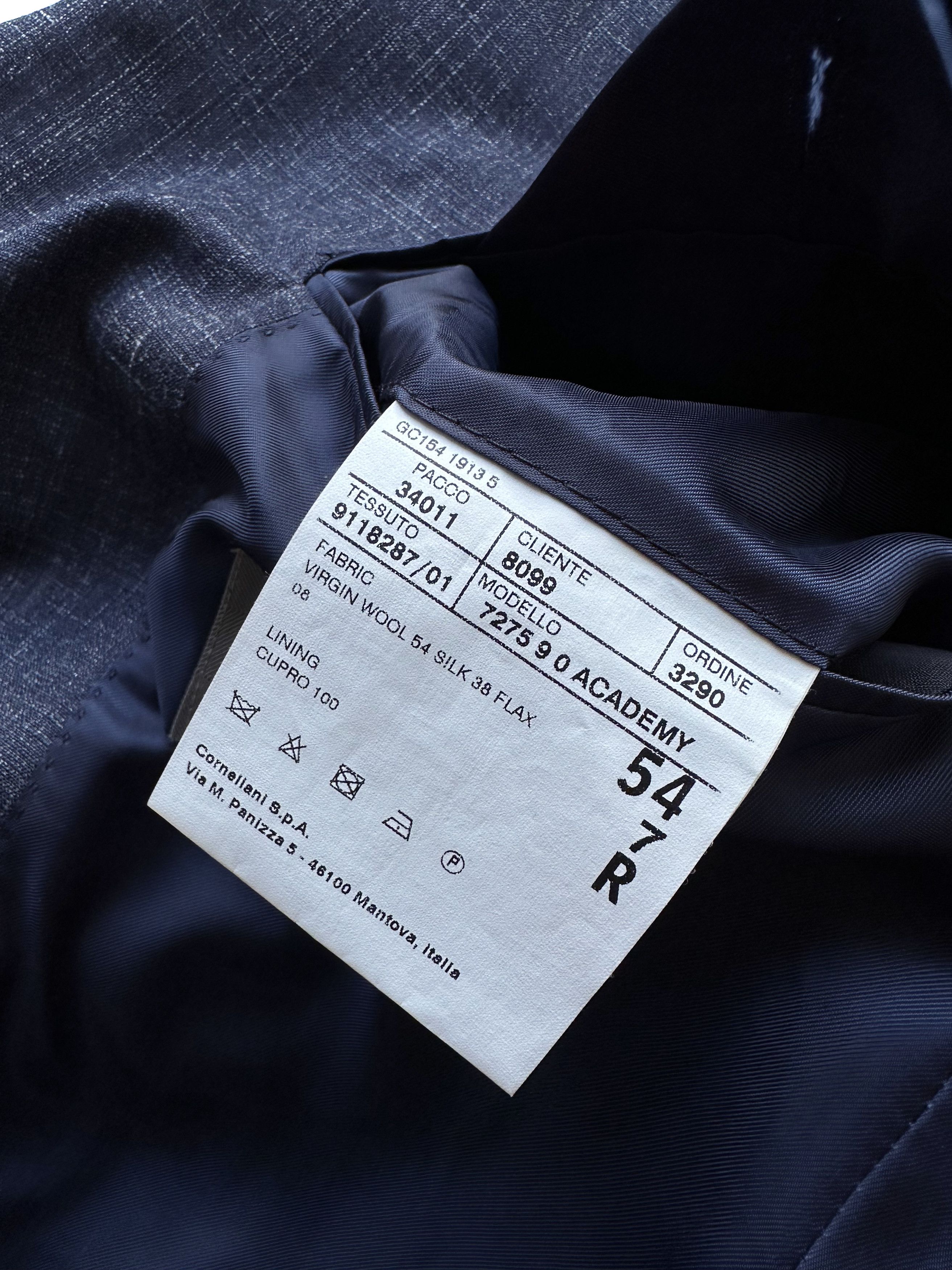 Corneliani Corneliani navy melange silk/wool/flax blazer Size 54R - 9 Thumbnail