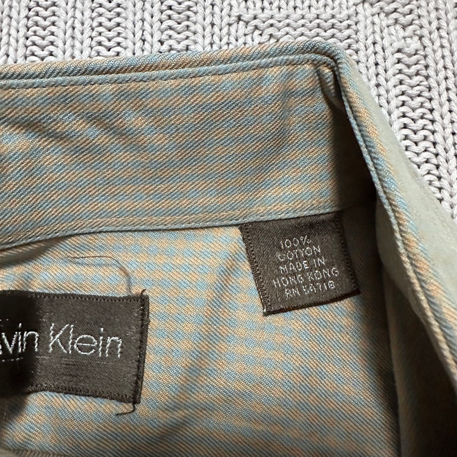 Calvin Klein Calvin Klein beige plaid long sleeve button down size L Size US L / EU 52-54 / 3 - 6 Thumbnail