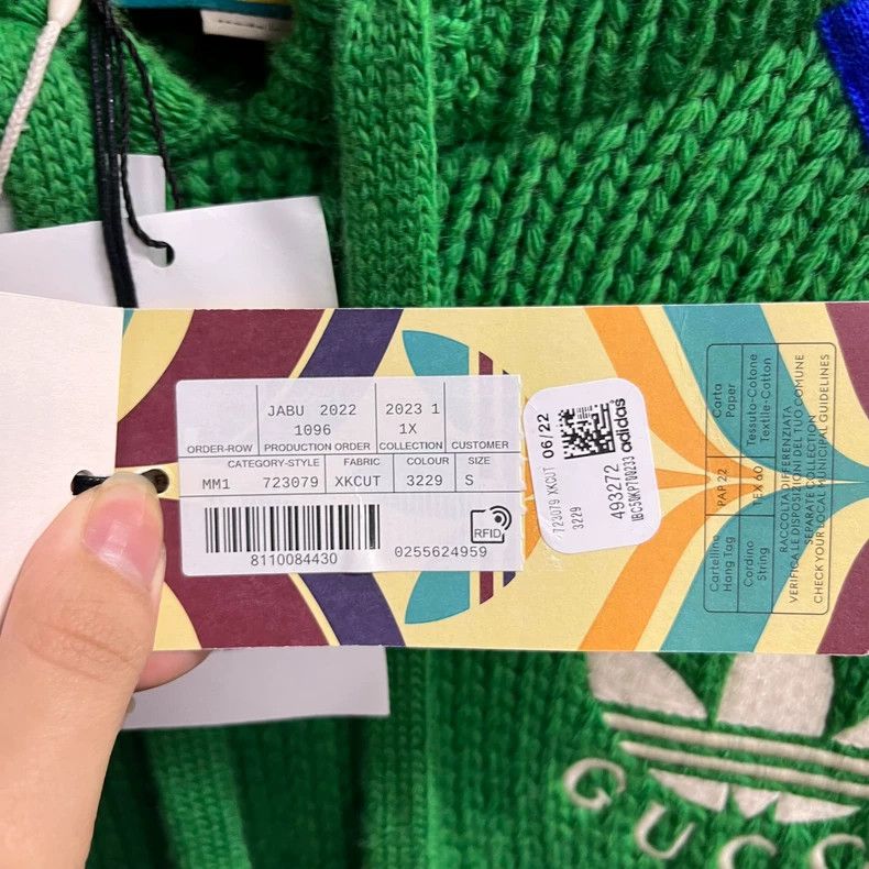 Gucci Gucci Adidas green knitted logo hooded sweatshirt 2501-Next Size US S / EU 44-46 / 1 - 4 Thumbnail