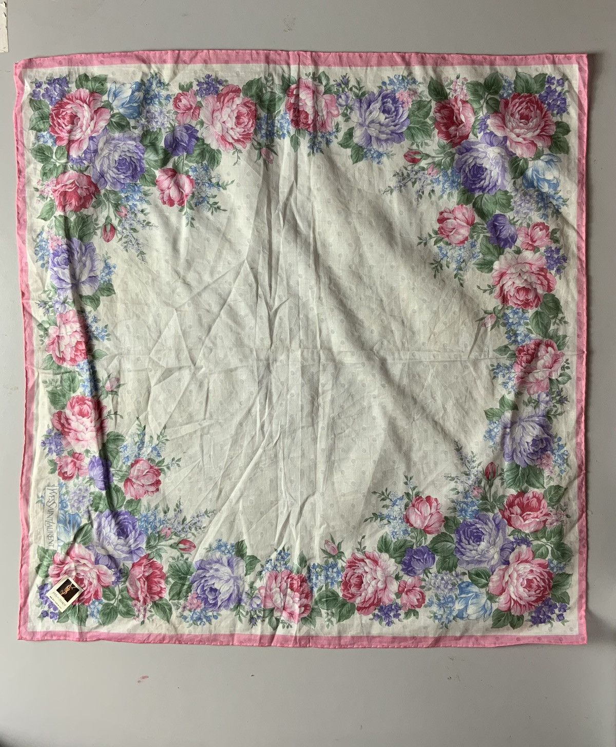 Yves Saint Laurent YSL Yves Saint Laurent Flower Vintage Bandana Handkerchief Size ONE SIZE - 4 Thumbnail