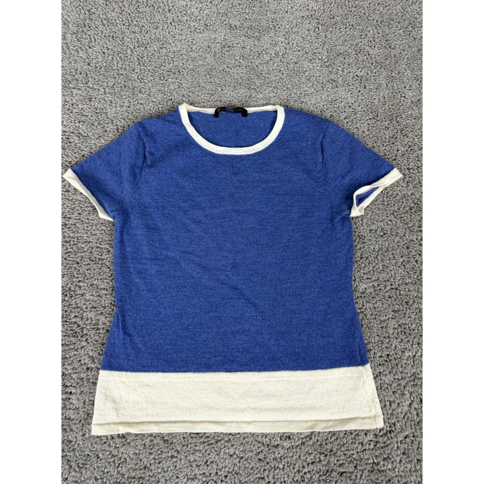 Brooks Brothers Brooks Brothers Shirt Womens XS Blue White Colorblock Ringer T-Shirt Top Size XS / US 0-2 / IT 36-38 - 2 Thumbnail