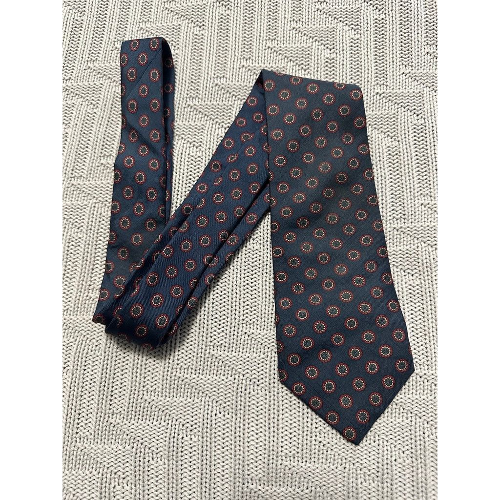 Lord and Taylor navy geometric silk tie