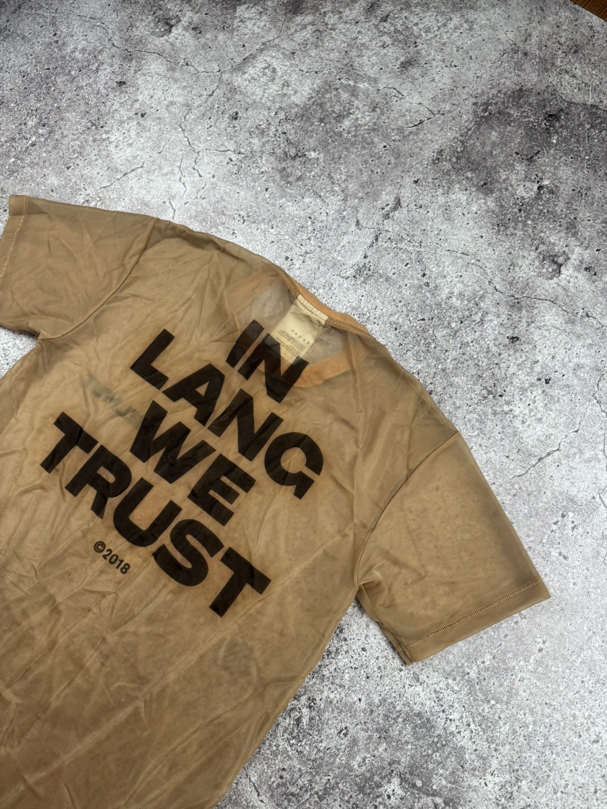 Helmut Lang Helmut Lang Logo Graphic Sheer T-shirt in Beige Polyamide Size US S / EU 44-46 / 1 - 3 Thumbnail