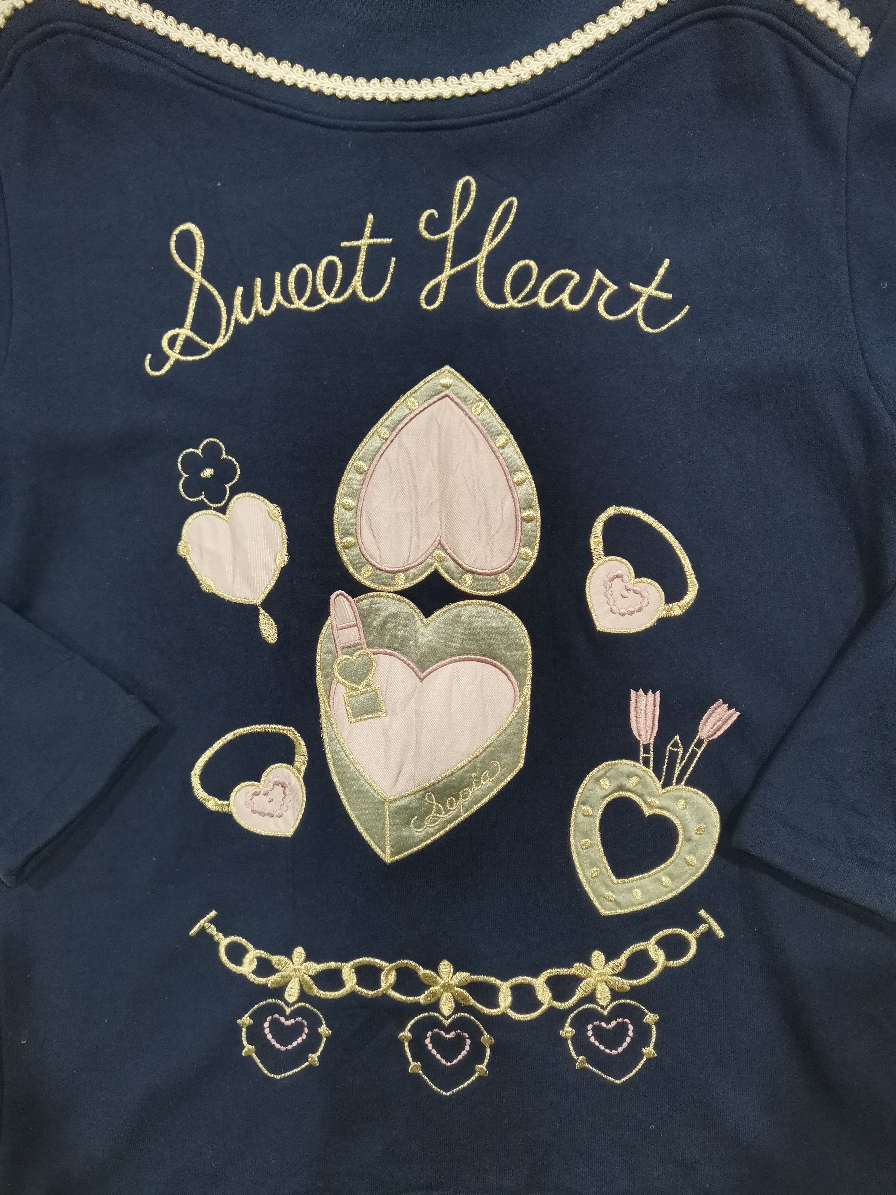 Designer × Vintage Vintage BG Sepia Sweet Heart Long Sleeve T-Shirt Size US M / EU 48-50 / 2 - 3 Thumbnail