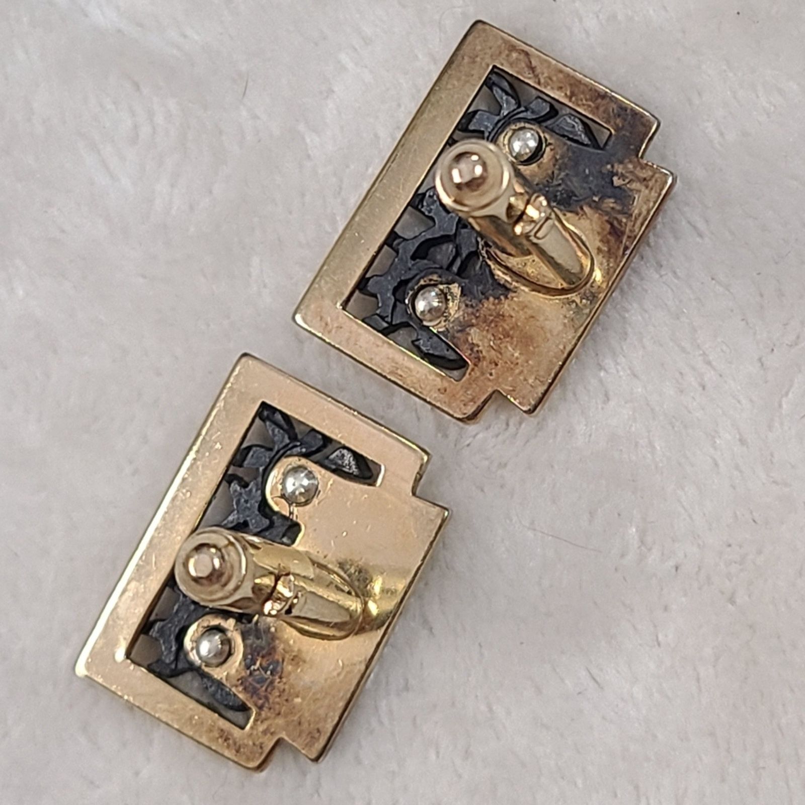 Vintage Vintage Anson Gold Tone & Black Cufflinks Size ONE SIZE - 2 Thumbnail