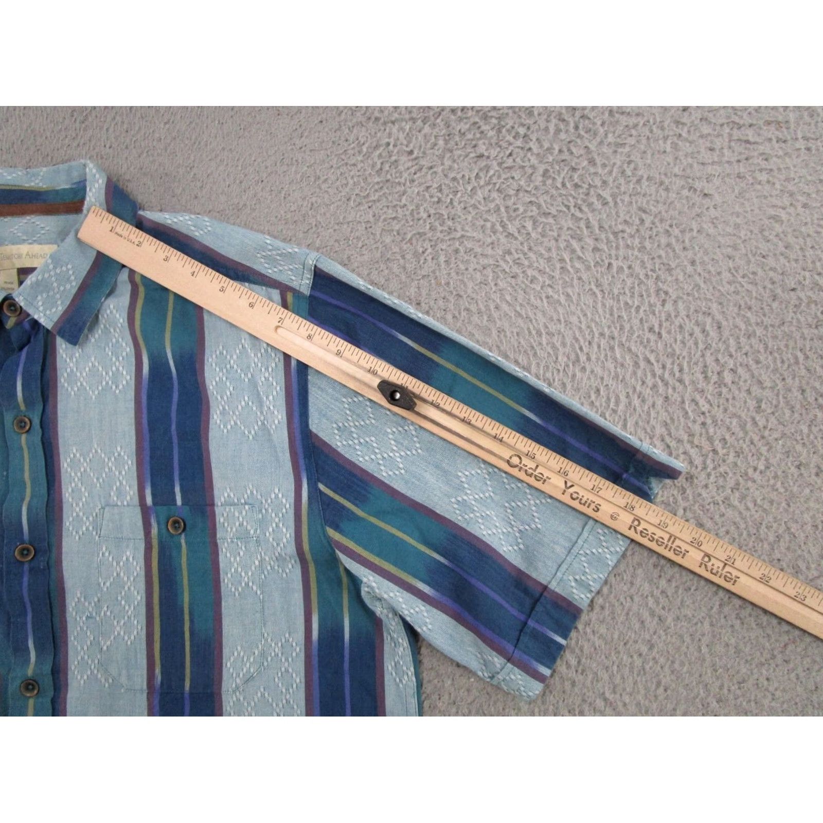 The Territory Ahead Territory Ahead Button-Up Shirt Men L Multicolor Cotton Striped Geometric Aztec Pattern Size US L / EU 52-54 / 3 - 6 Thumbnail