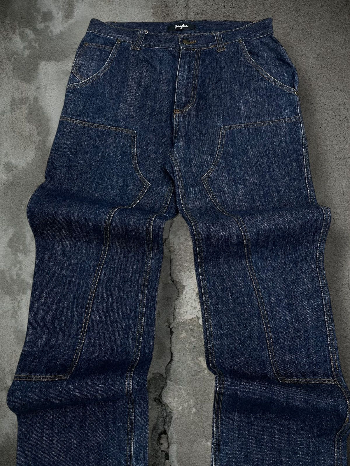 Japanese Brand Vintage Og Japan Designer Hanjiro Harajuku Double Knee Denim Size US 32 / EU 48 - 4 Thumbnail