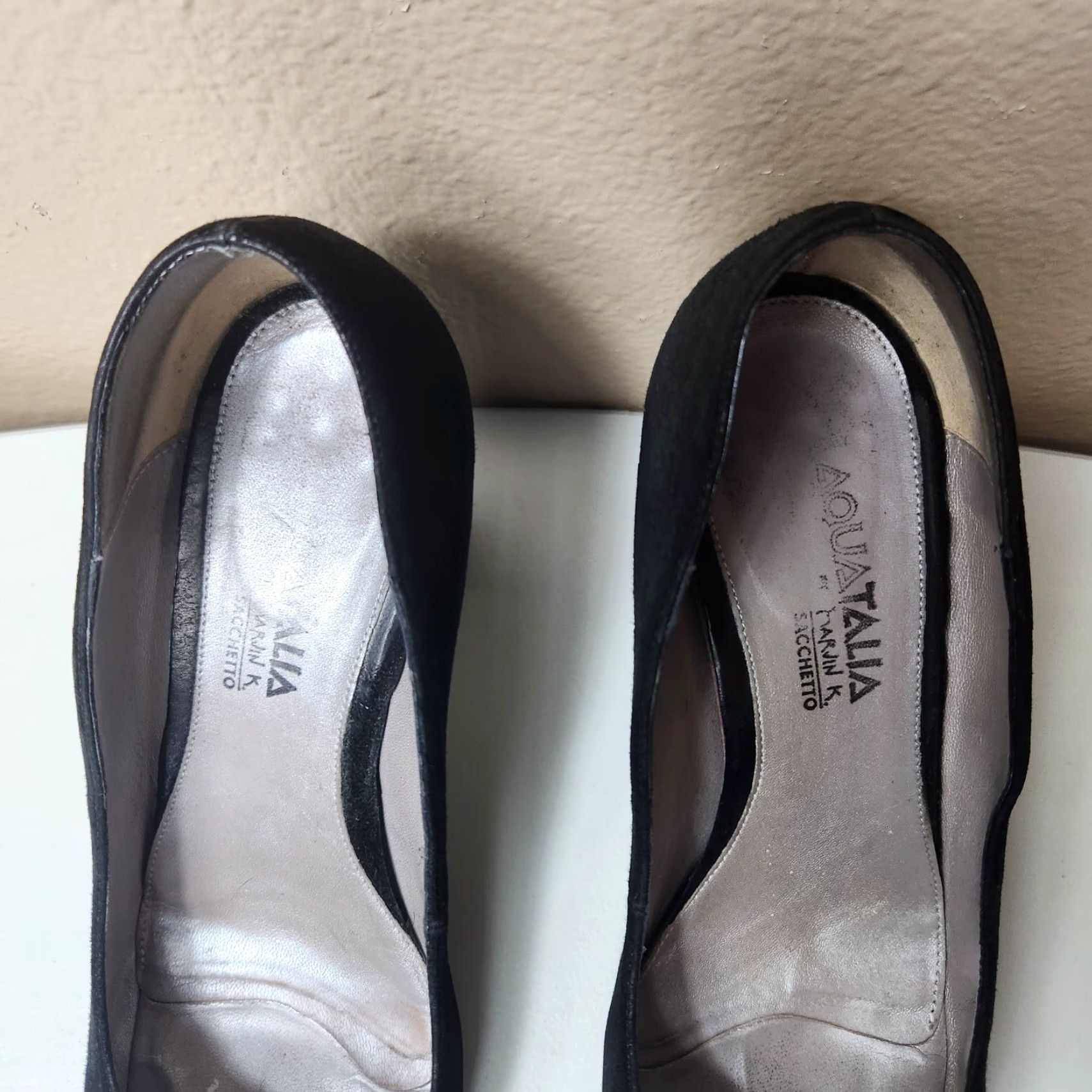 Aquatalia Aquatalia Black Suede Block Heel Pumps-Size 8 Womens Pump, Leather Lining, Leather Insole, Rubber Outsole, Slip On, High Heel Size US 8 / IT 38 - 5 Thumbnail