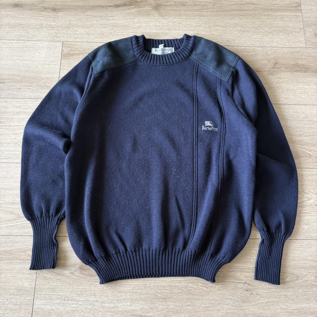Burberry Vintage Burberrys 100% Wool Knit Sweater Size US L / EU 52-54 / 3 - 2 Thumbnail