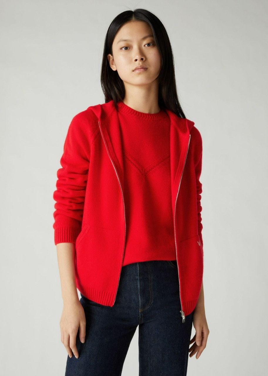 Loro Piana o1srvl11e0524 Hoodie in Red Size S / US 4 / IT 40 - 2 Thumbnail