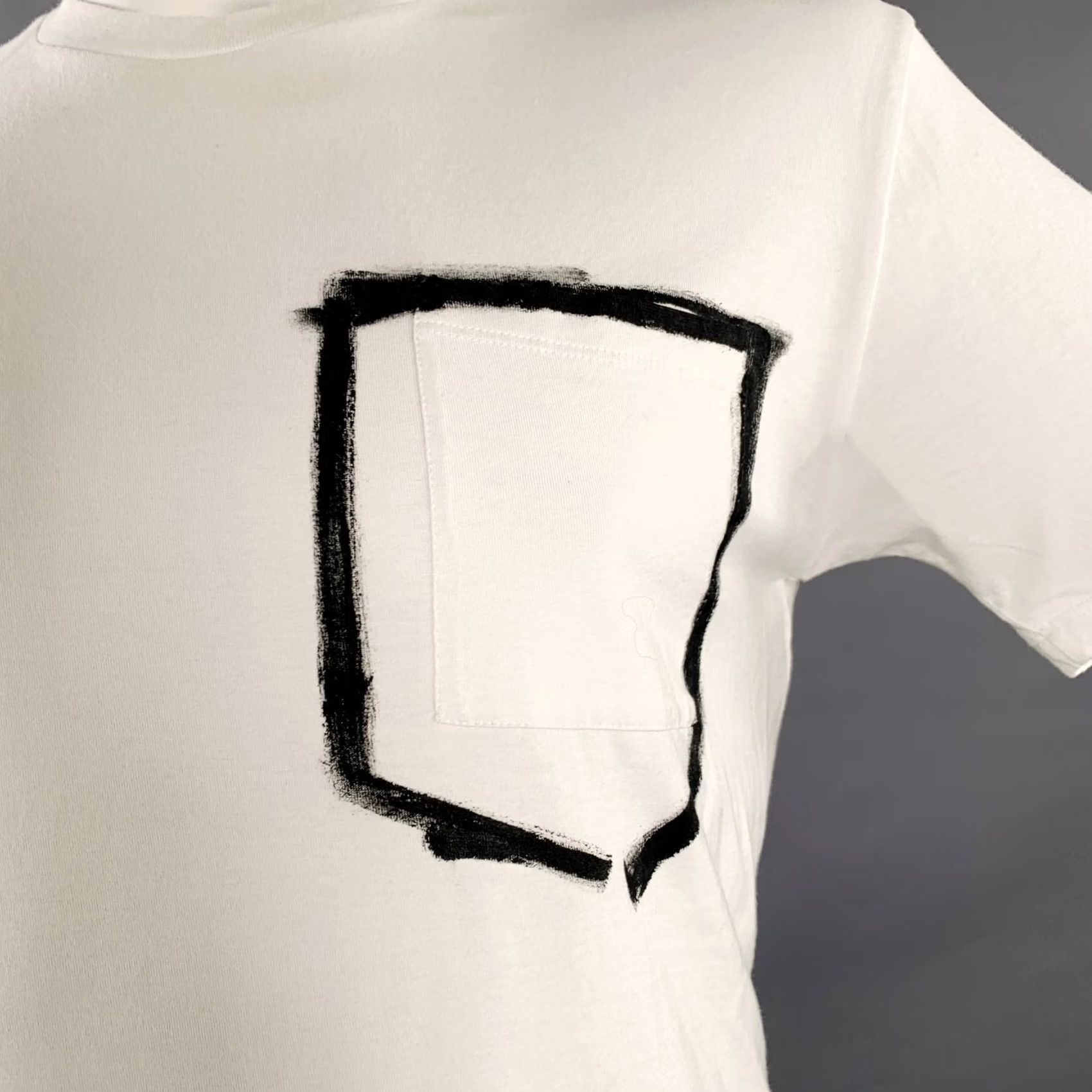 Yves Saint Laurent YVES SAINT LAURENT T-Shirt XL White Black Print One Pocket Mens Size US XL / EU 56 / 4 - 2 Thumbnail