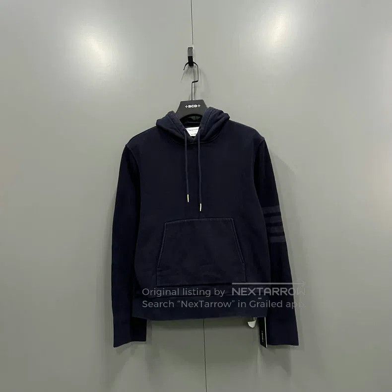 Thom Browne Thom Browne Navy Striped Hoodie Size US M / EU 48-50 / 2 - 1 Thumbnail