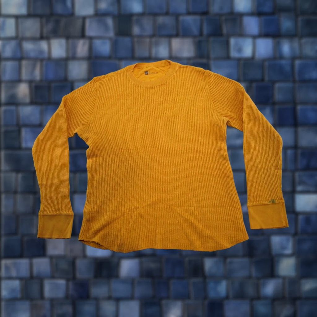 Old Navy Old Navy Athletic Fit Thermal Long Sleeve Shirt Mens M Gold Cotton Knit Crew Neck T-Shirt Thermal Winter Spring Fall M Mens Size US M / EU 48-50 / 2 - 1 Thumbnail