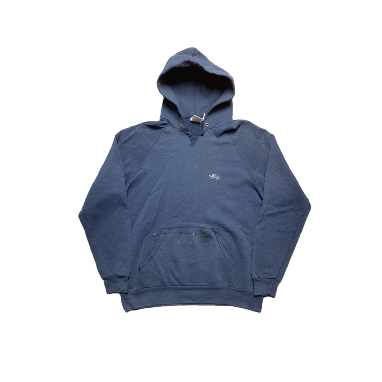 Fruit Of The Loom VINTAGE 80s 90s Fruit of the Loom Hoodie Logo Pullover Navy Blue M Men Size US M / EU 48-50 / 2 - 1 Thumbnail