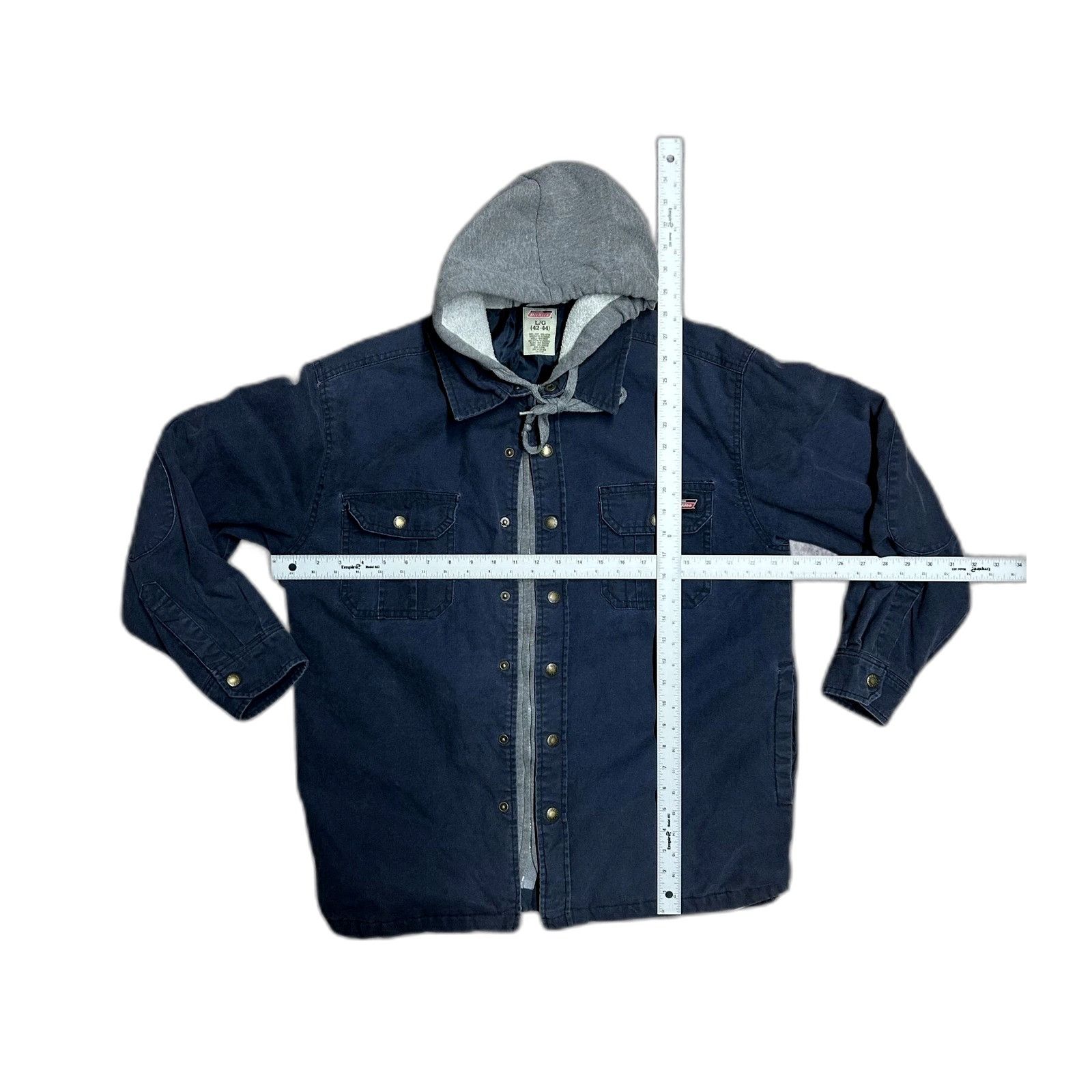 Dickies Vintage Dickies Lined Hooded Jacket Workwear Navy Blue Mens Size US L / EU 52-54 / 3 - 3 Thumbnail