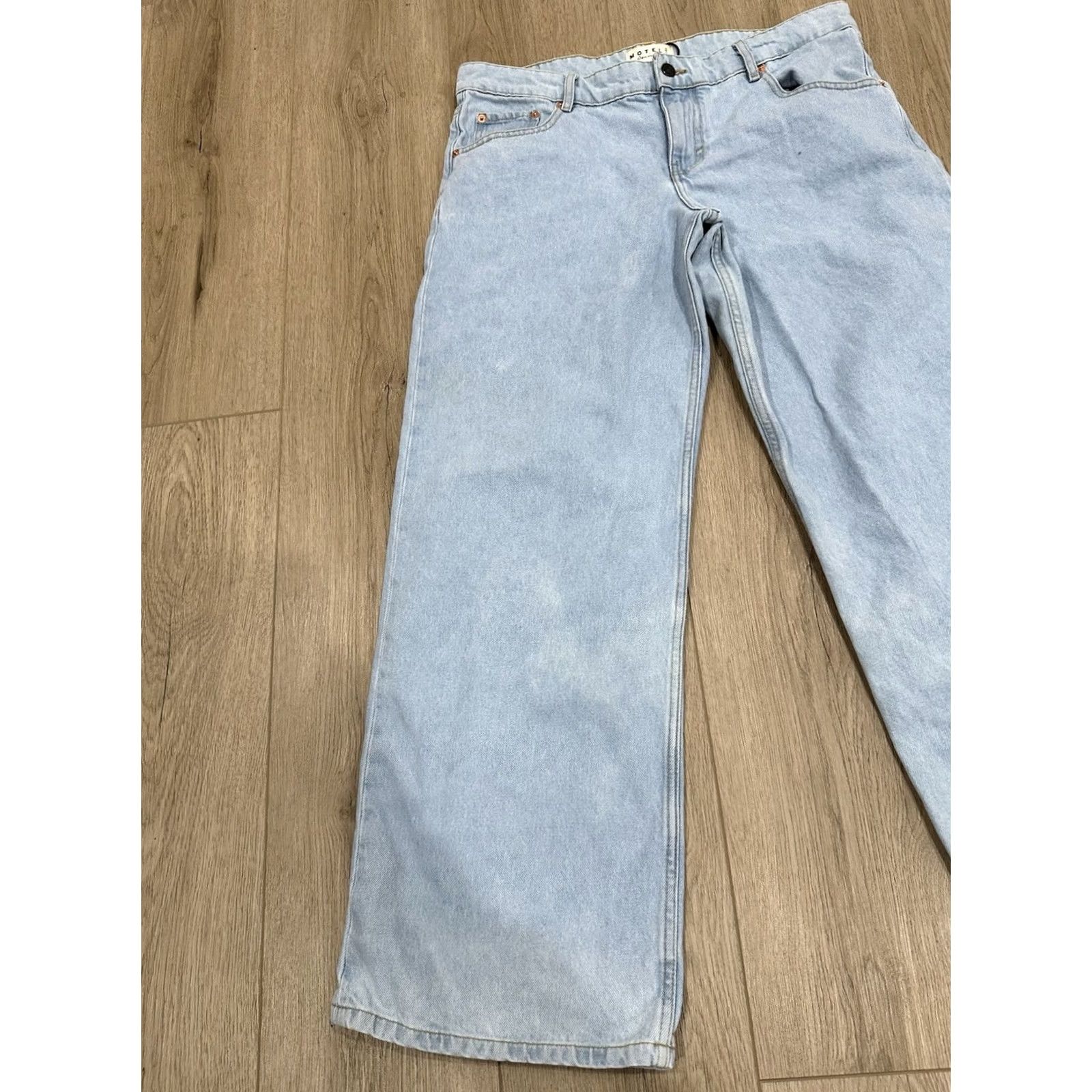 Vintage NWT Motel Jeans Women’s 35x30 Blue Wide-Leg Low Rise Denim Jeans Regular 5-Pocket Design Boys? Size 24" / US 00 / IT 34 - 3 Thumbnail