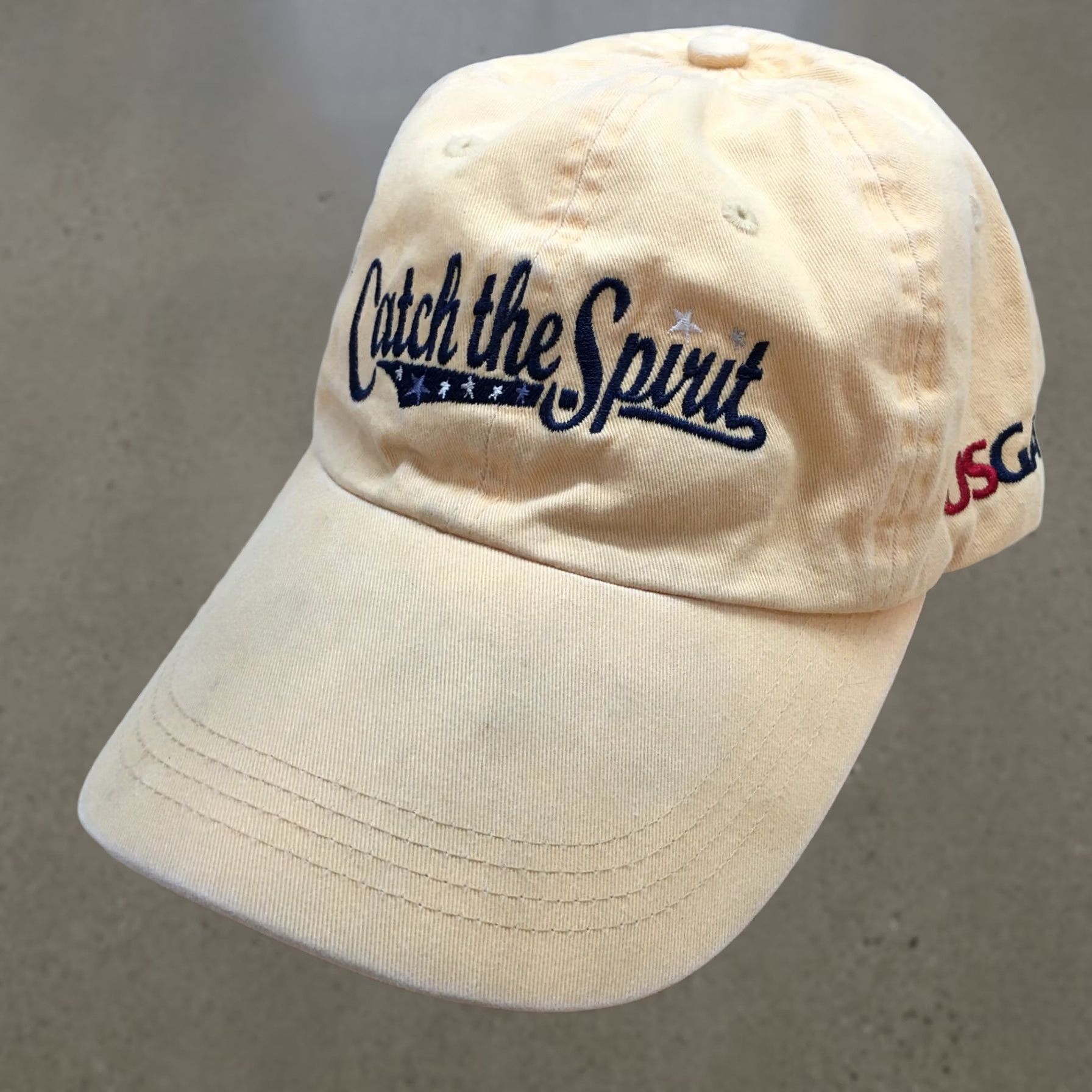 Vintage Ahead Catch The Spirit Baseball Hat Womens Yellow OS Adjustable Embroidered Logo Size ONE SIZE - 1 Thumbnail