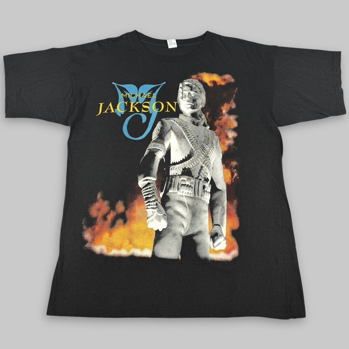 Michael Jackson Vintage 1996 Michael Jackson History Rare Euro Tour T Shirt Size US XL / EU 56 / 4 - 2 Thumbnail