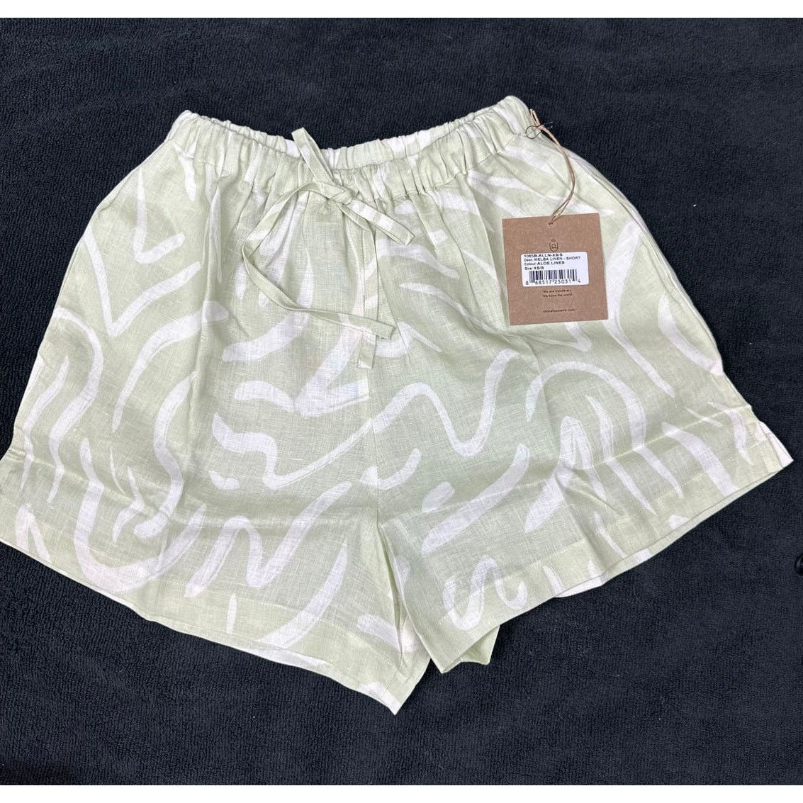 Other Stone Fox Swim Melba 100% Linen Shorts- Aloe Lines size XS/S Size 26" / US 2 / IT 38 - 7 Thumbnail