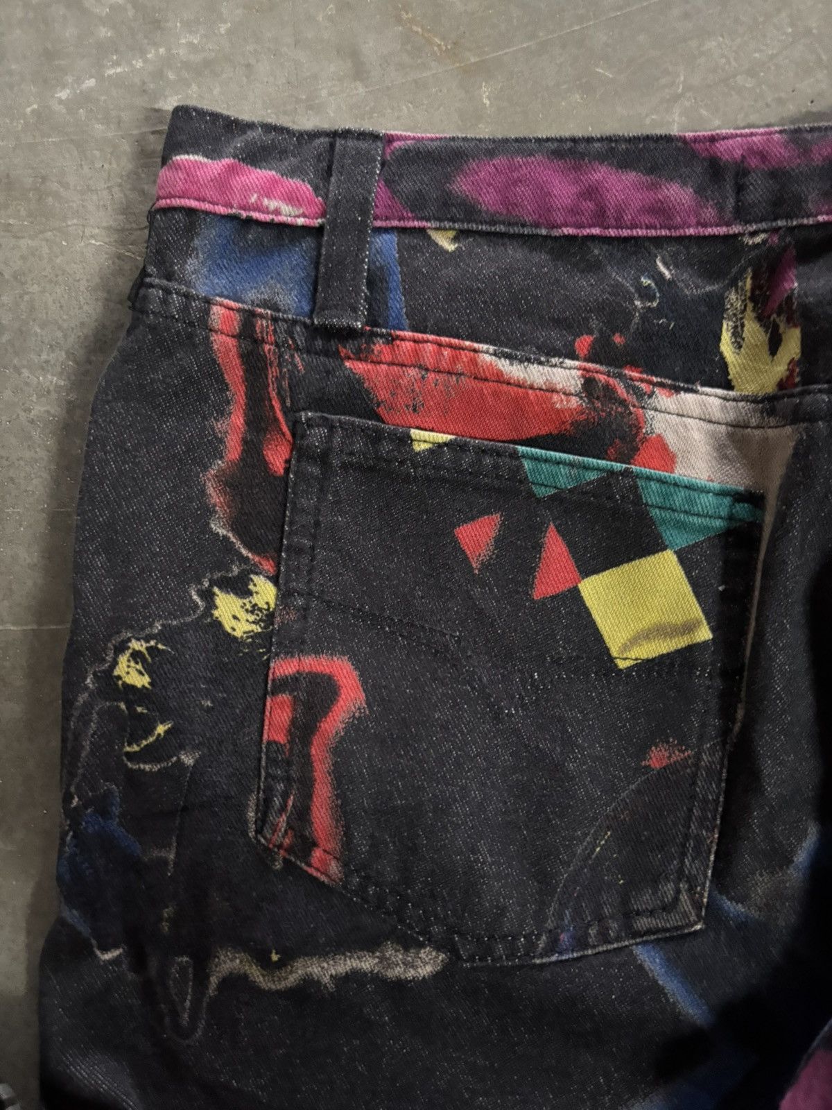 Versace VERSACE JEANS COUTURE bootcut flare jeans crazy overprint Size US 30 / EU 46 - 19 Thumbnail