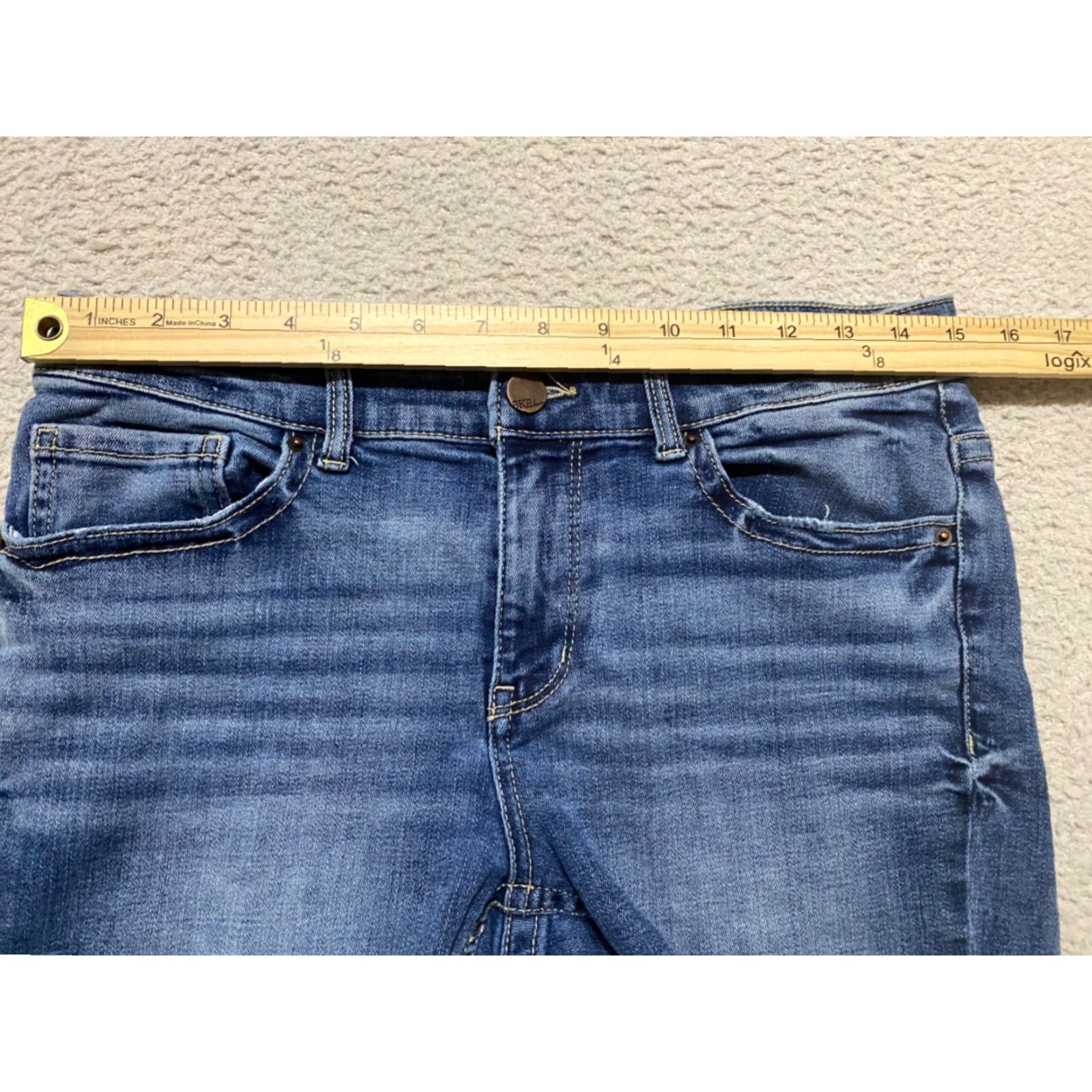 Vintage Buckle Buckle Womens 28 Denim Mid Rise Cut-Off Shorts Blue 5-Pocket Stretch - Medium Wash - Casual Womens Shorts Size 28" / US 6 / IT 42 - 5 Thumbnail