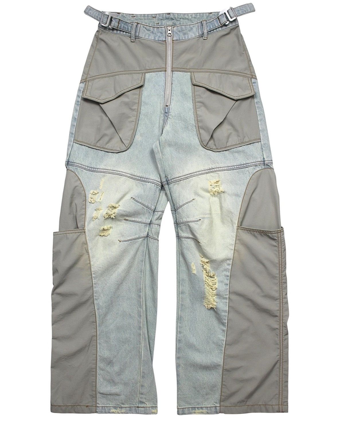 Japanese Brand FW2023 THE BEUTER BURN CHARCOAL BAGGY JEANS Size US 30 / EU 46 - 1 Thumbnail