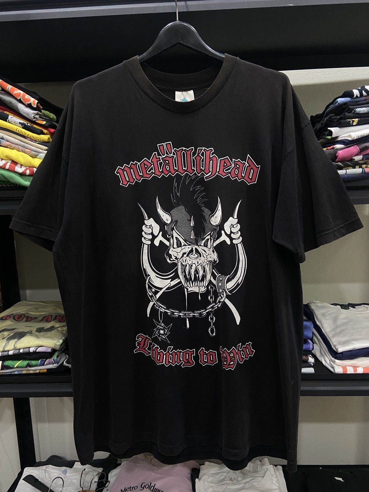 Band Tees × Vintage Vintage 1999s METALLIHEAD Metallica Motorhead Tour TShirt Size US XL / EU 56 / 4 - 1 Thumbnail