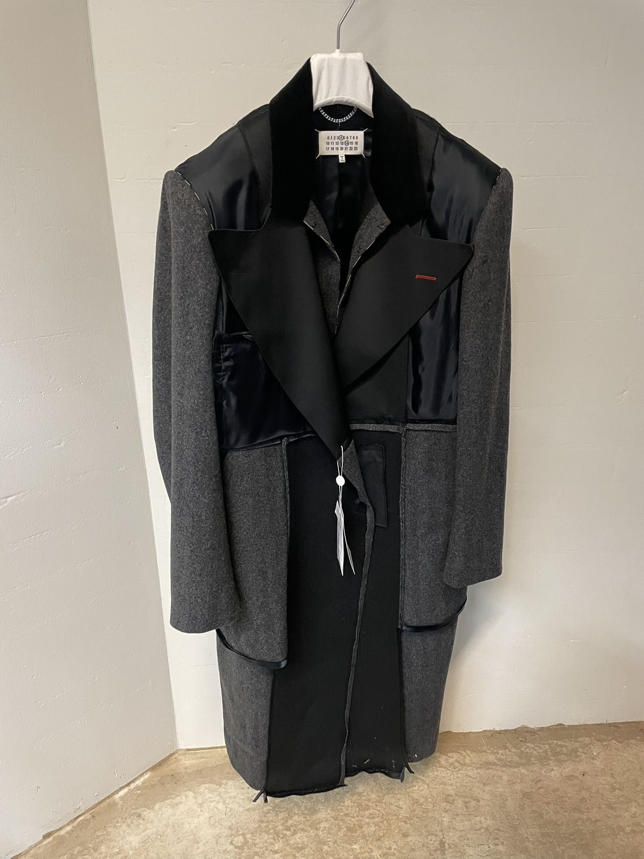 image of Maison Margiela Margiela Spliced Work-In-Progress Coat in Black, Men's (Size Small)