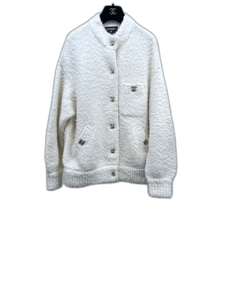 Chanel White Teddy Jacket by Chanel -2505 Size US M / EU 48-50 / 2 - 1 Thumbnail