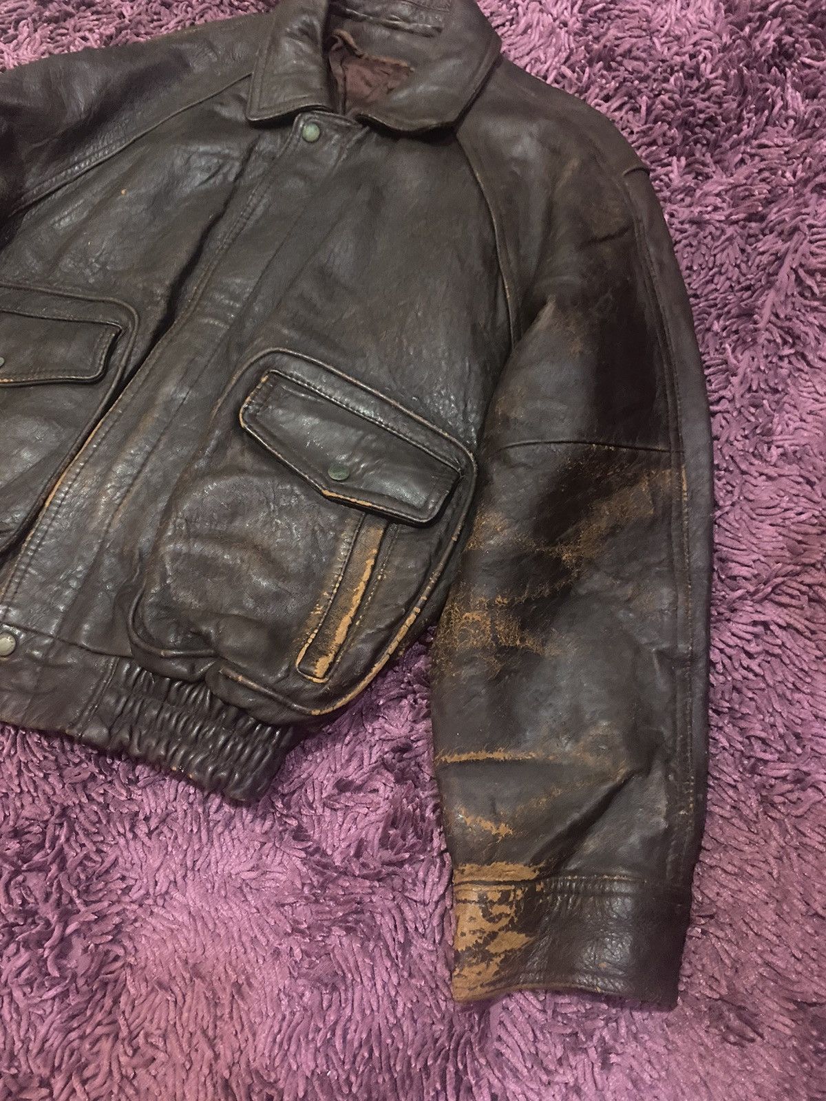 Japanese Brand × Vintage Vintage Leather Like Flight Jacket Size US M / EU 48-50 / 2 - 5 Thumbnail