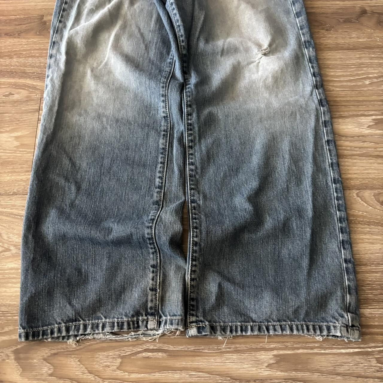 Japanese Brand Crazy Vintage Y2K/2000s Baggy Grunge Faded Wash Skater Denim Jeans! 36x32 Size US 35 - 6 Thumbnail