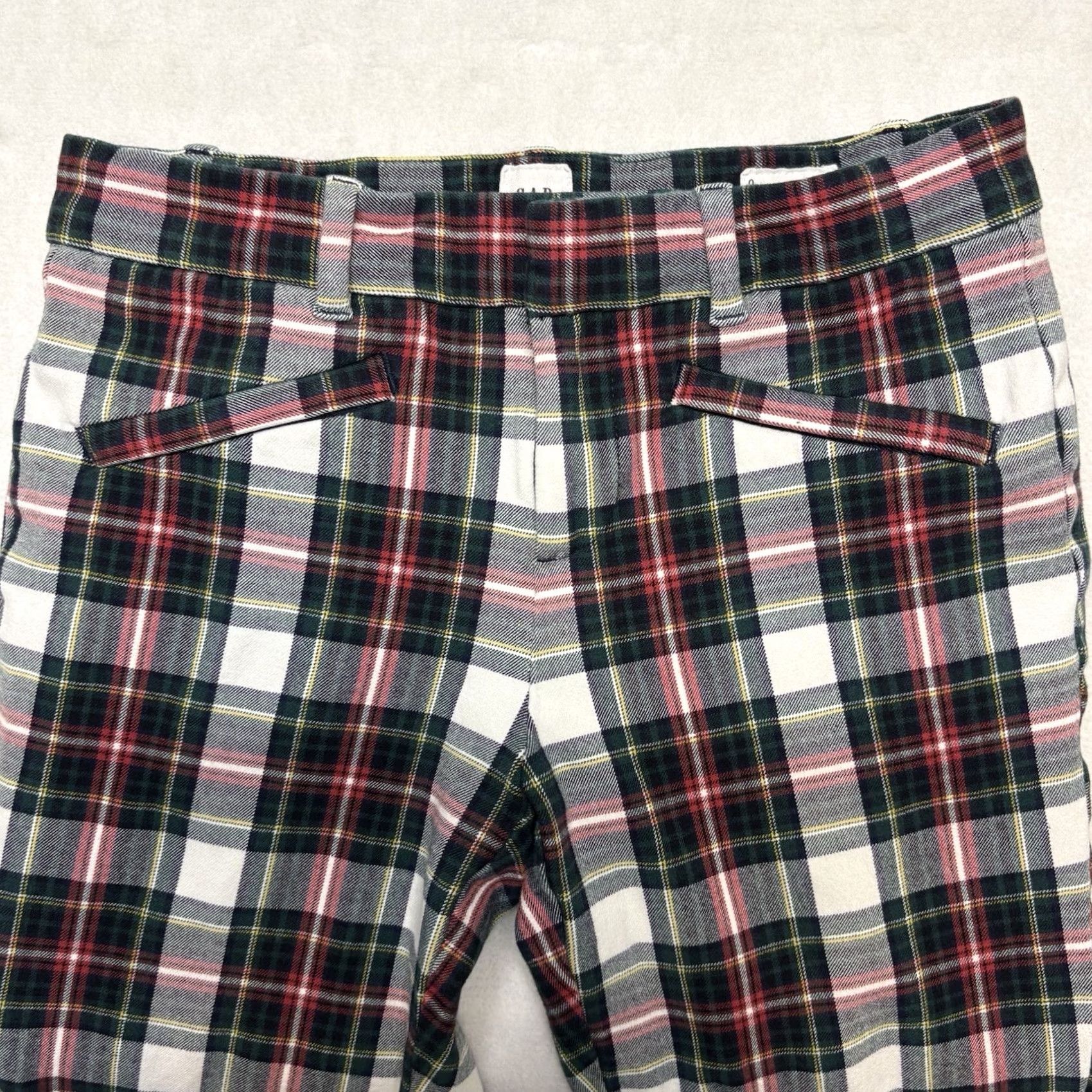 Gap GAP Tartan Plaid Pants Size 0 White Red Green - Preowned Skinny Ankle Size 26" / US 2 / IT 38 - 4 Thumbnail