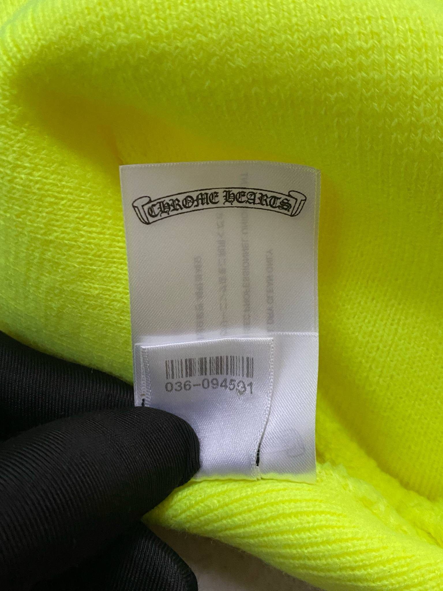 Chrome Hearts Chrome Hearts stacked +CHROME HEARTS+ beanie neon lime Size ONE SIZE - 8 Thumbnail
